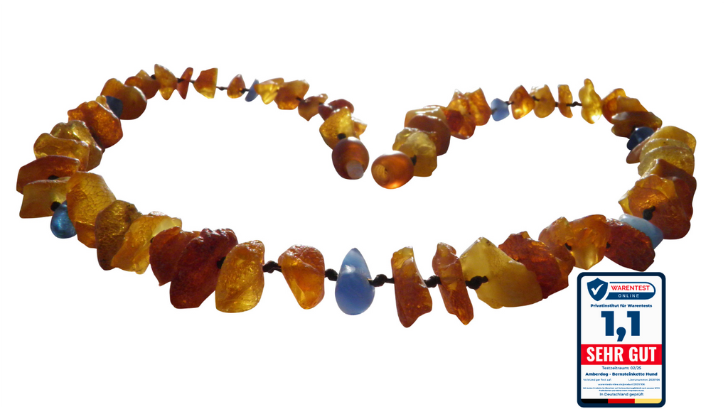 Hunde Bernsteinkette Blauquarz - TierVita