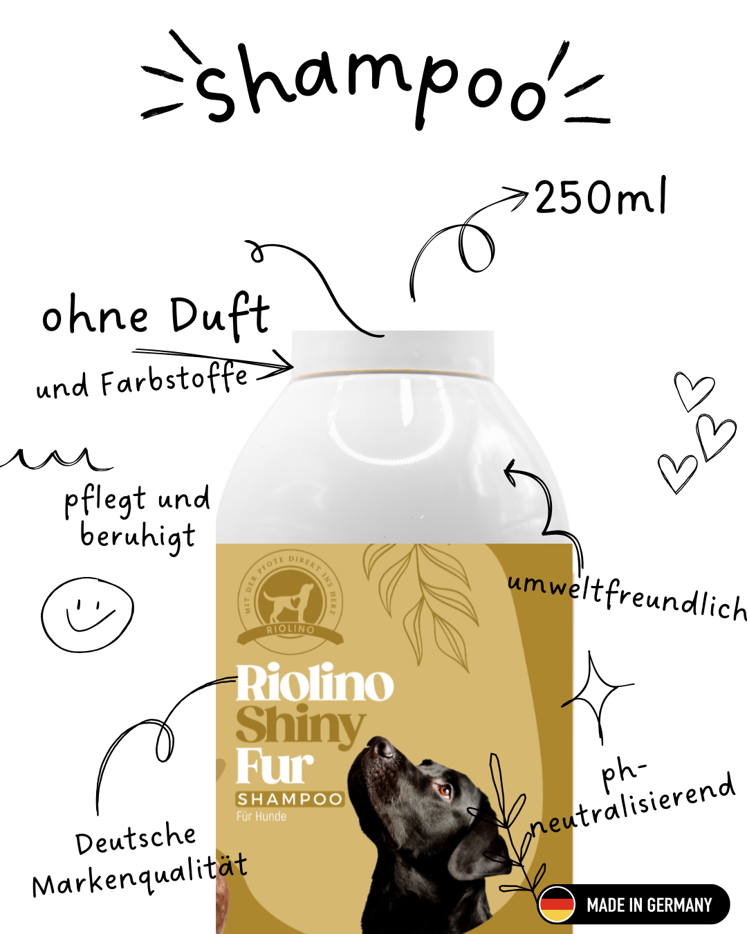 Riolino Shiny Fur Shampoo – Sanfte Pflege für glänzendes Fell - TierVita