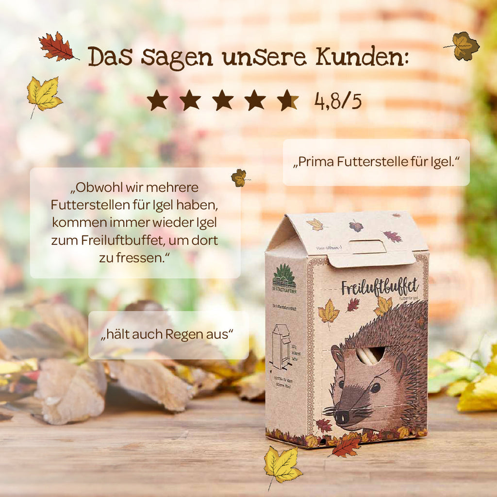 Freiluftbuffet für Igel - TierVita