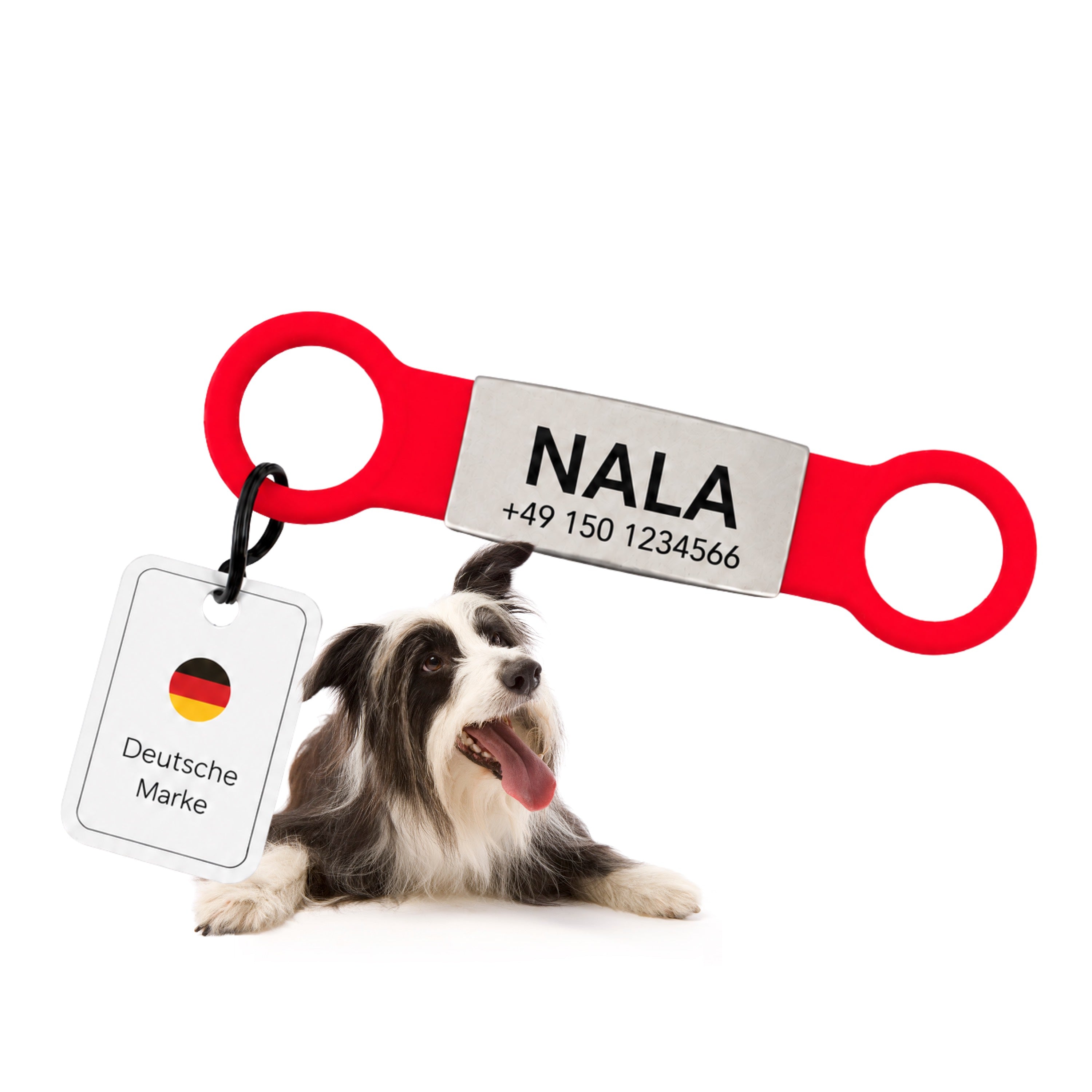 Klapperfreie Hundemarke mit Gravur – Silikon & Edelstahl, inkl. Lasergravur