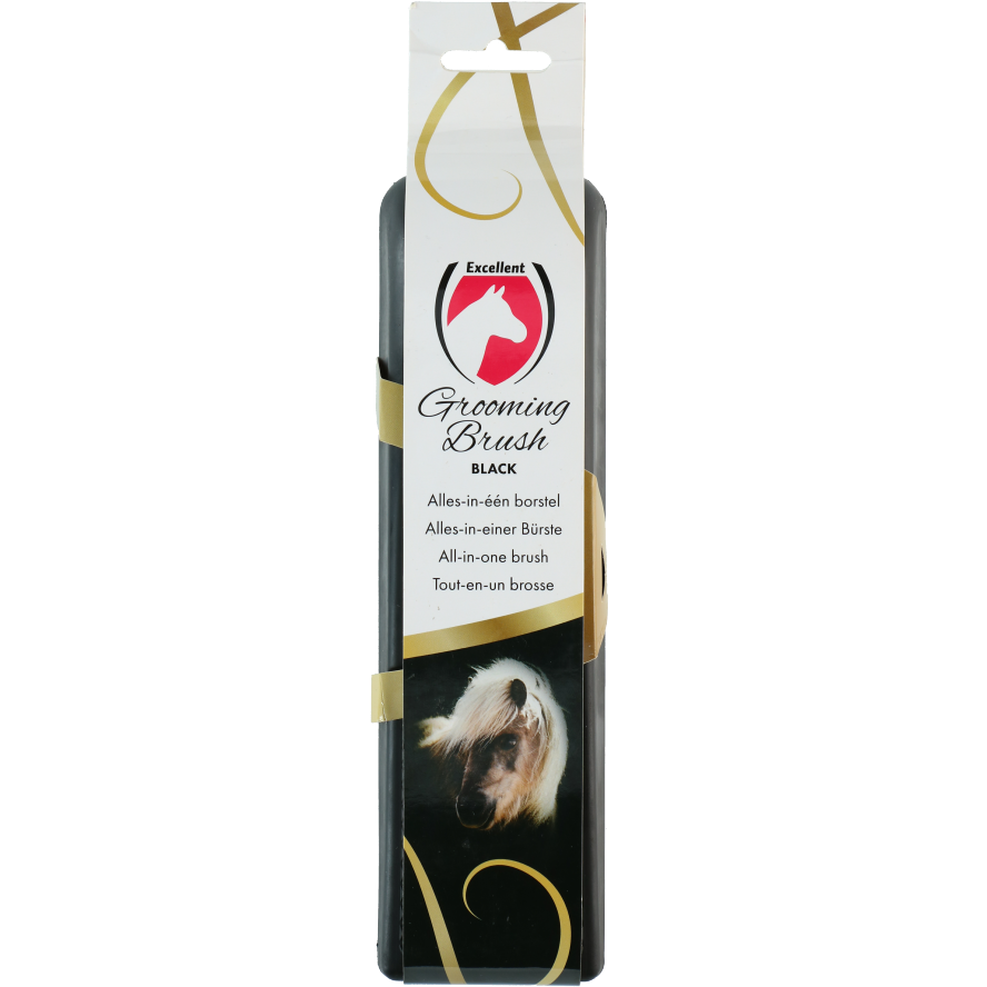 Excellent Horse Grooming Brush L Schwarz