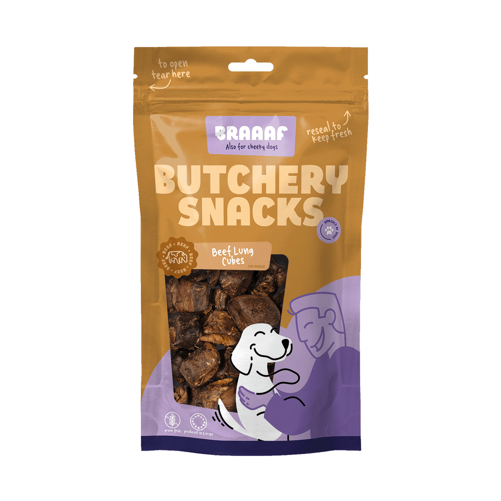 Braaaf Butchery Snacks Rinderlung Würfel 85 g