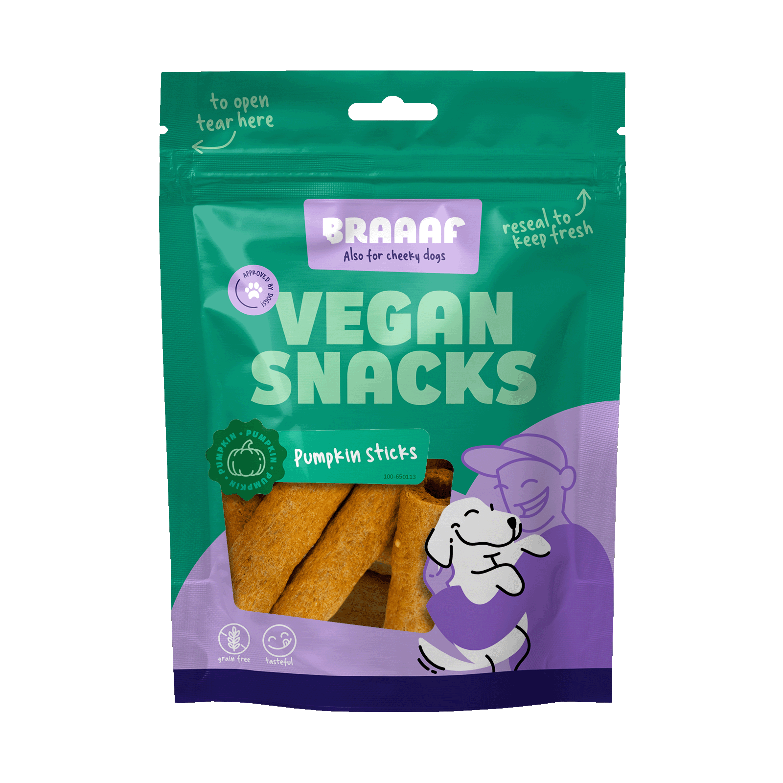 Braaaf Vegan Snack Kürbis Stick – vegan & glutenfrei | 6 cm