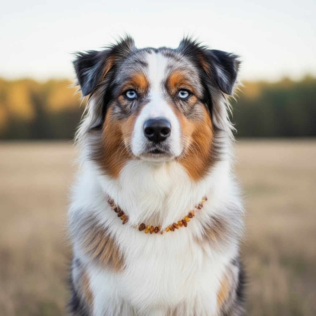Hunde Bernsteinkette Rosenquarz - TierVita