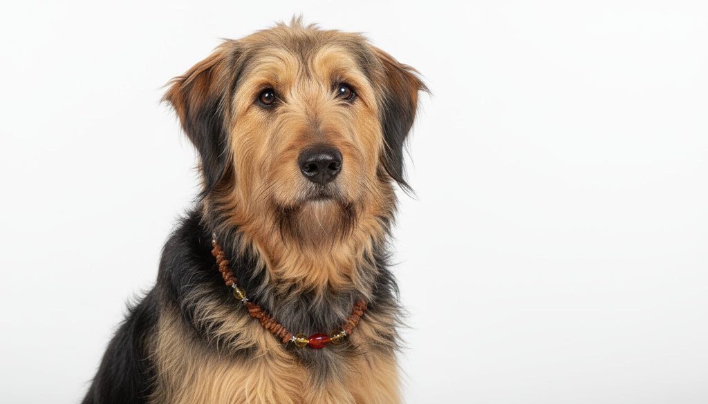 Hunde Bernsteinkette mit Citrin und Achat Länge 44cm - TierVita