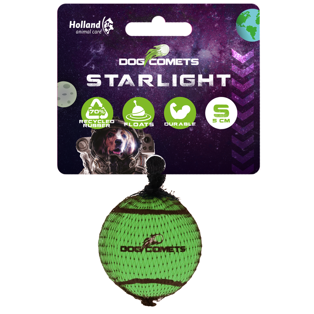 Dog Comets Starlight Tennisball S Grün