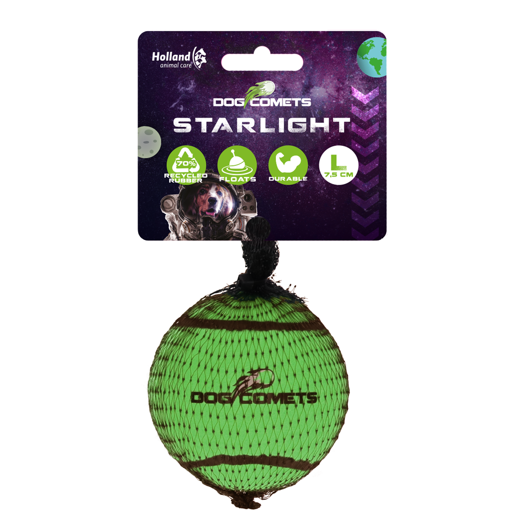 Dog Comets Starlight Tennisball L Grün