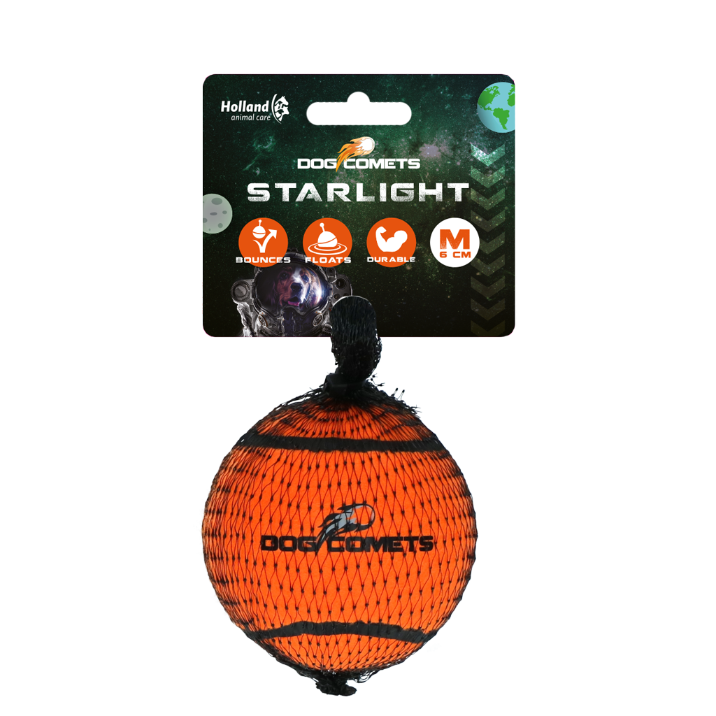 Dog Comets Starlight Tennisball M Orange