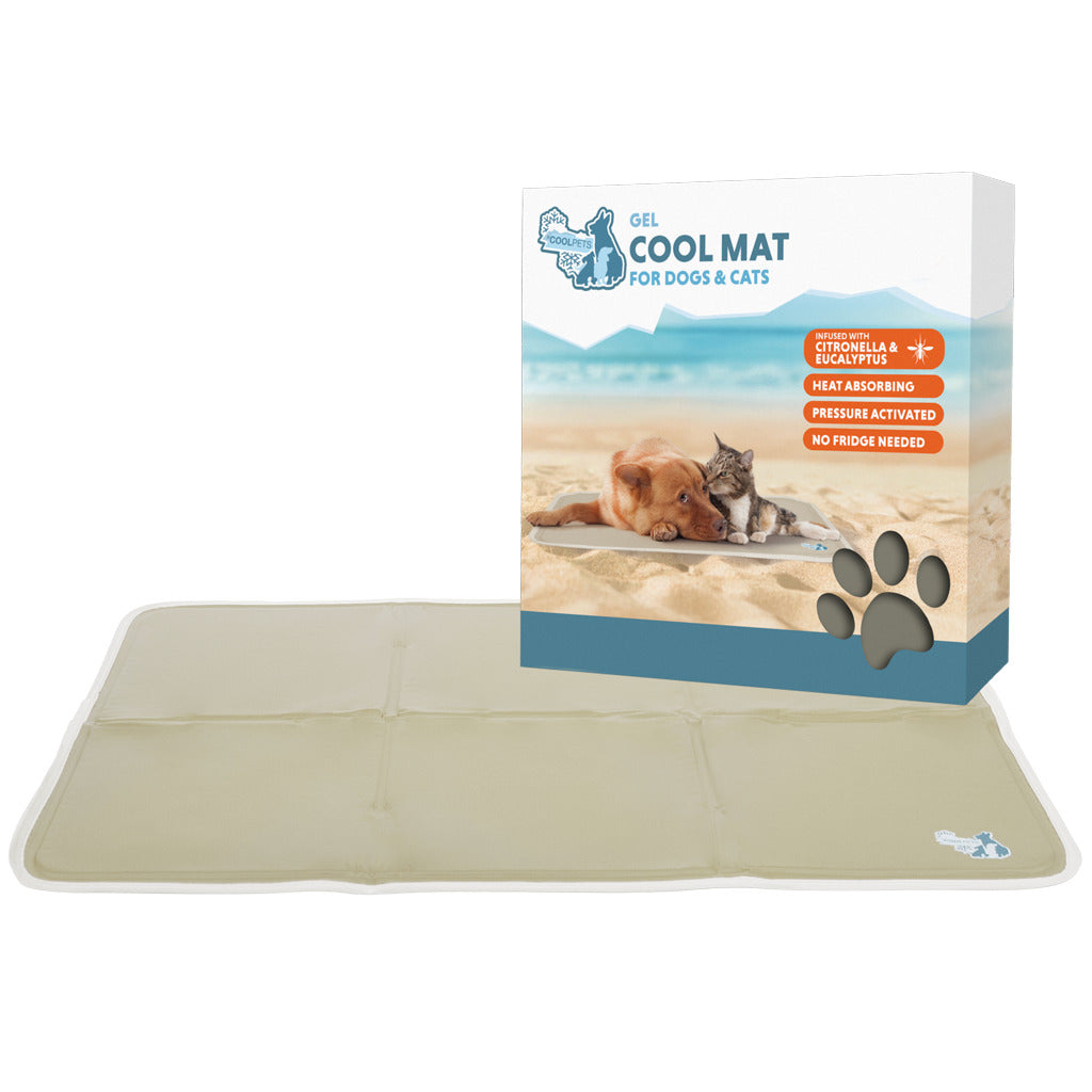 Kühlmatte Hund XL 70×120 cm – CoolPets Premium Gel mit Citronella & Eukalyptus