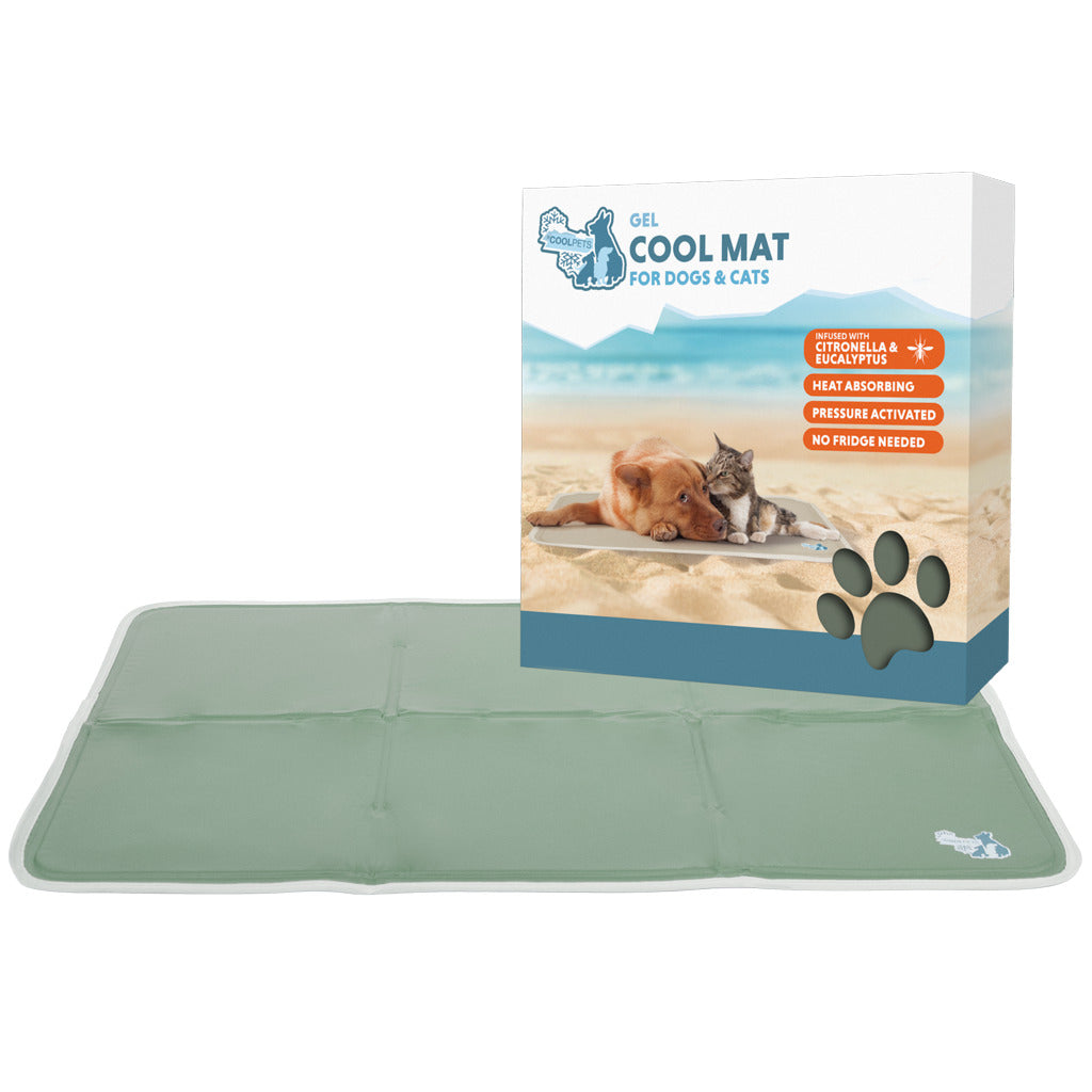 Kühlmatte Hund XL 70×120 cm – CoolPets Premium Gel mit Citronella & Eukalyptus