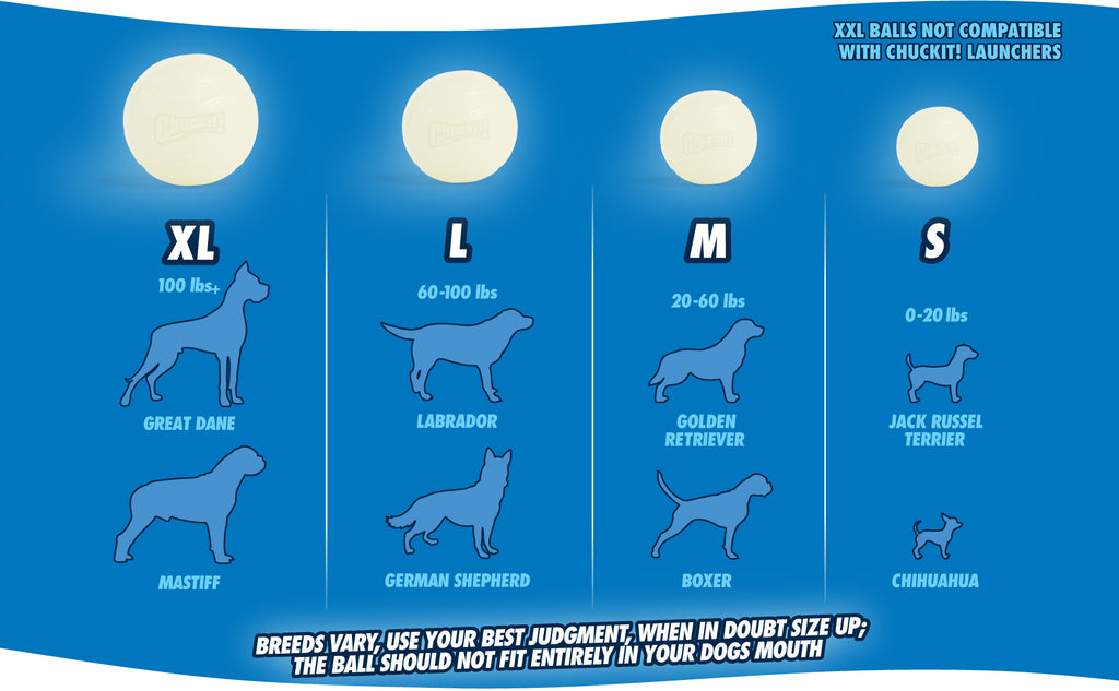 Chuckit! Max Glow Ultra Squeaker Ball M