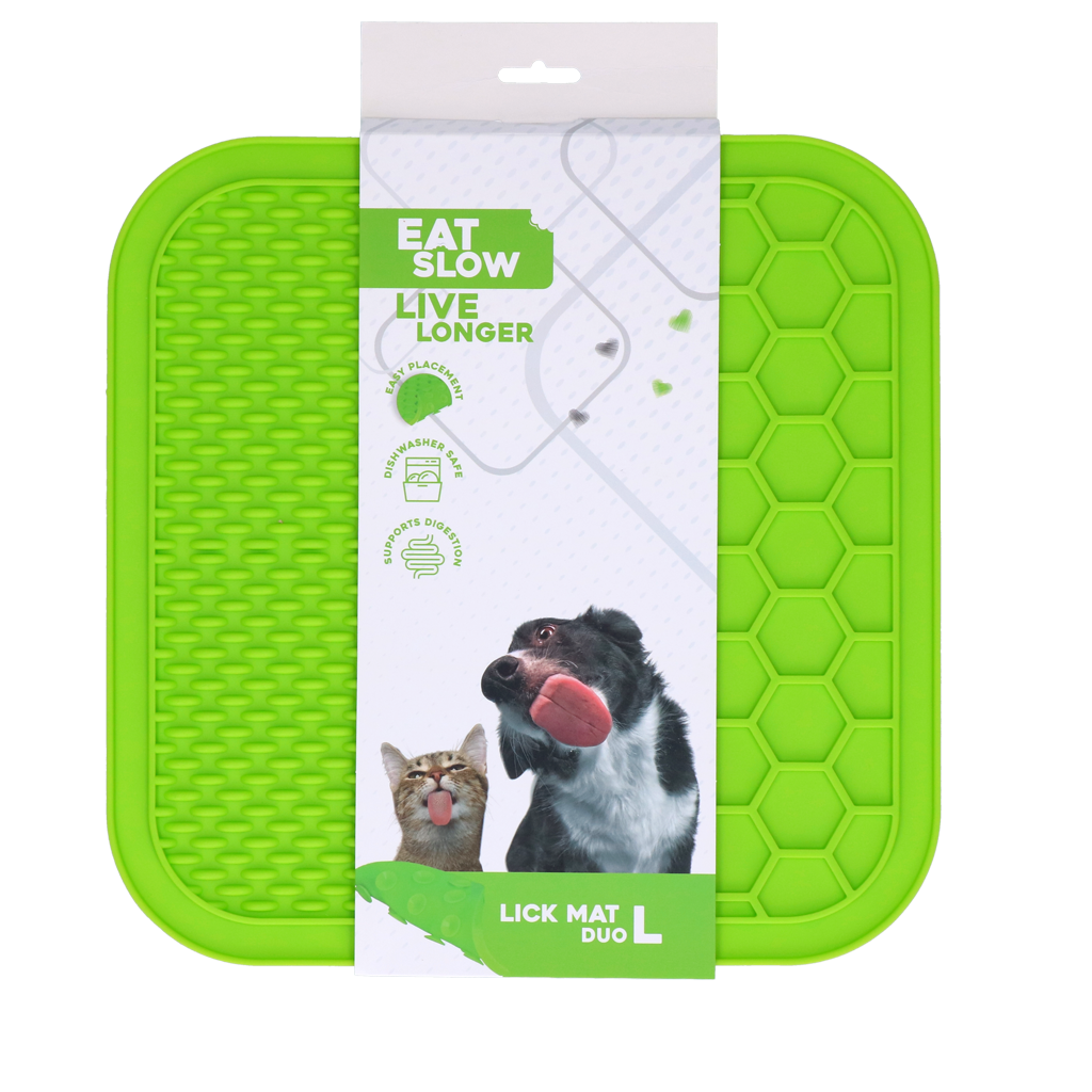 Eat Slow Live Longer Lick Mat Duo L Grün