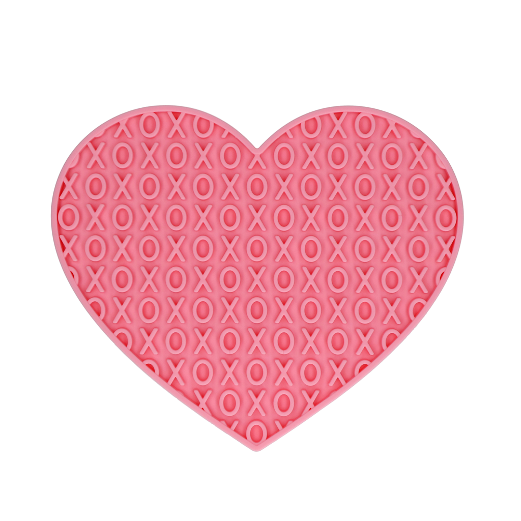 Eat Slow Live Longer Lick Mat Lovely Heart Rosa