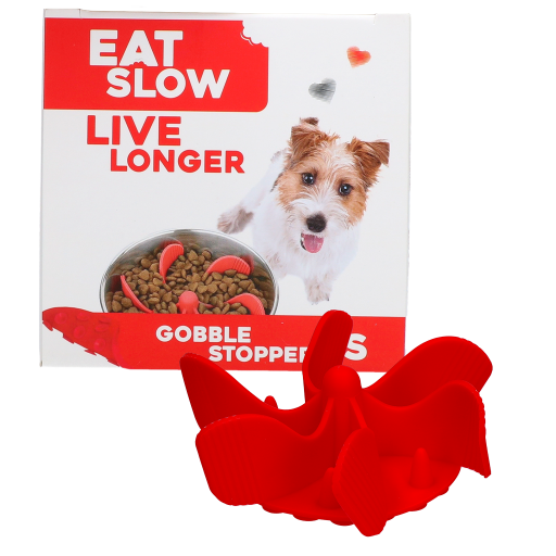Anti-Schling Napf Einsatz Gobble Stopper Rot S – Eat Slow Live Longer