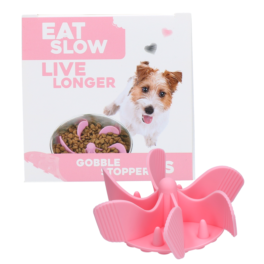 Anti-Schling Napf Einsatz Gobble Stopper Rosa S – Eat Slow Live Longer