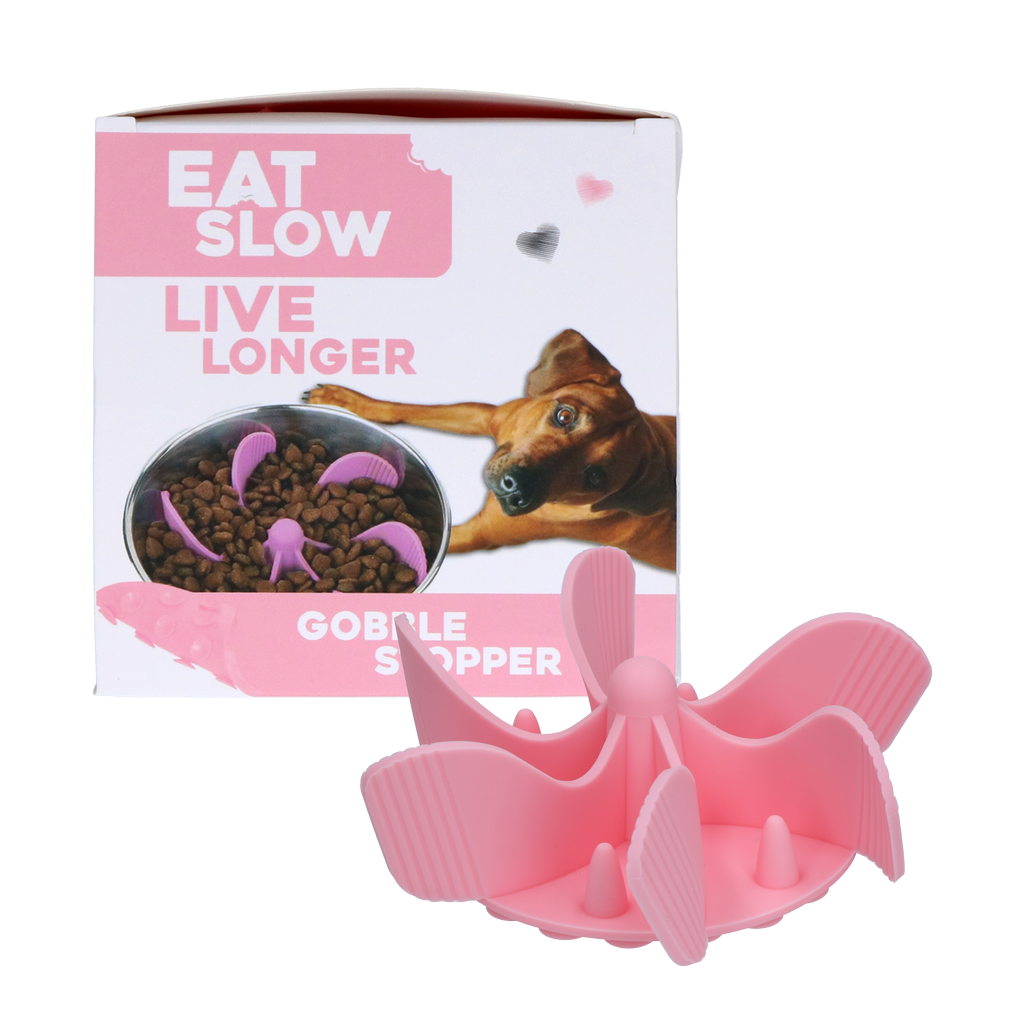 Anti-Schling Napf Einsatz Gobble Stopper Rosa M – Eat Slow Live Longer