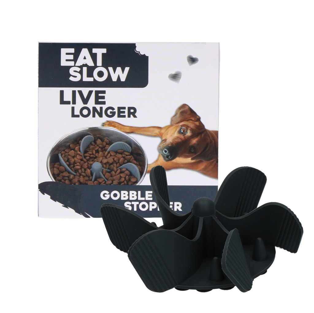 Anti-Schling Napf Einsatz Gobble Stopper Grau M – Eat Slow Live Longer