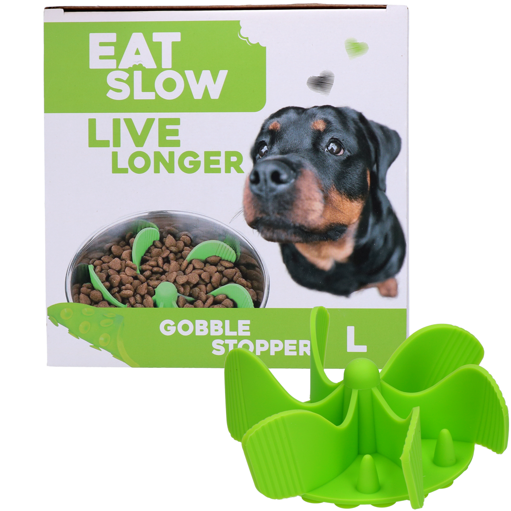 Anti-Schling Napf Einsatz Gobble Stopper Grün L – Eat Slow Live Longer