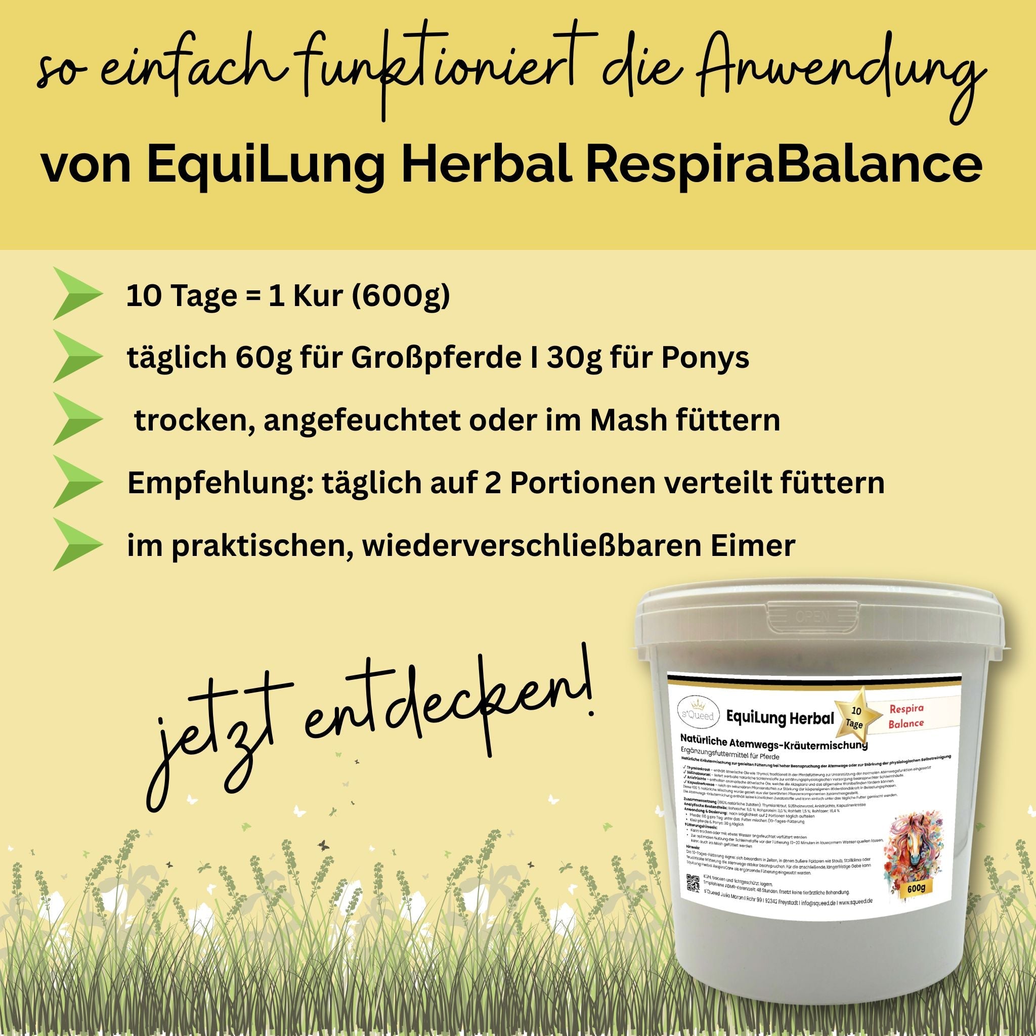 Kräutermischung EquiLung Herbal RespiraBalance für Pferde – Atemwege
