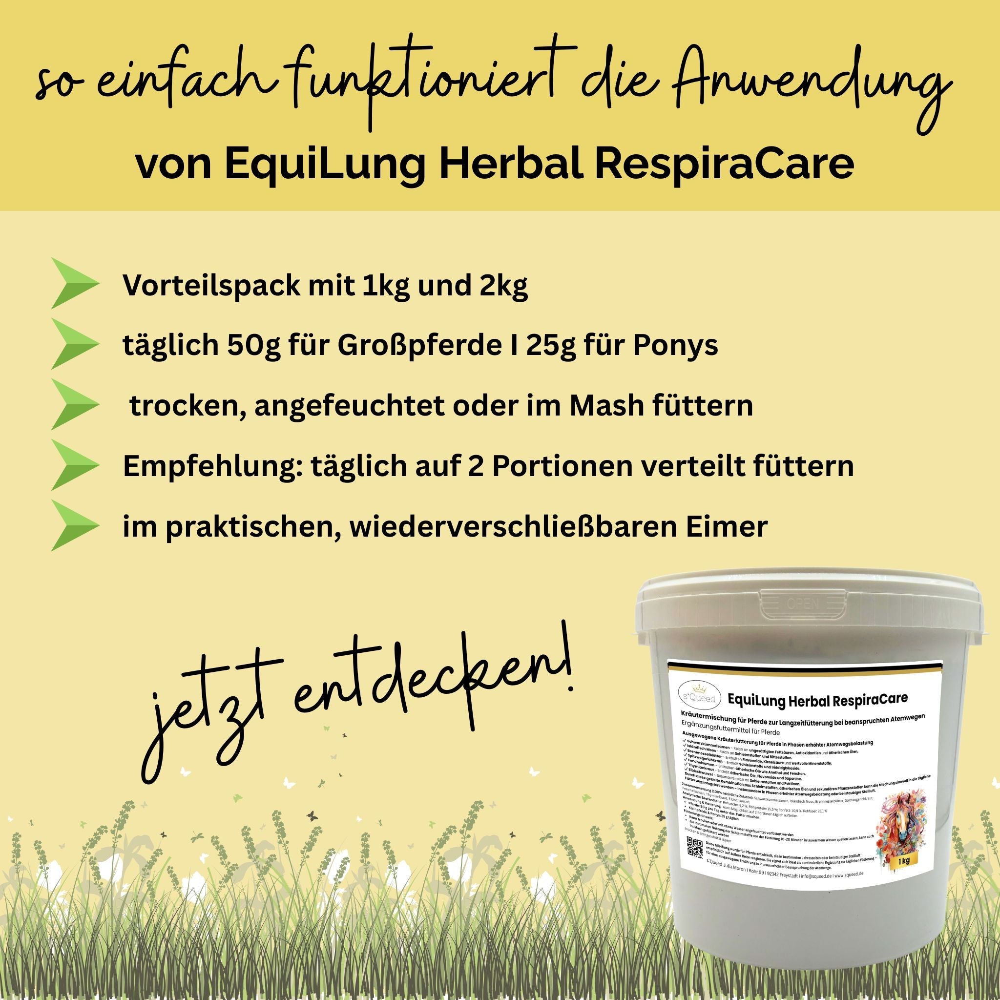 Kräutermischung EquiLung Herbal RespiraCare für Pferde – Atemwege