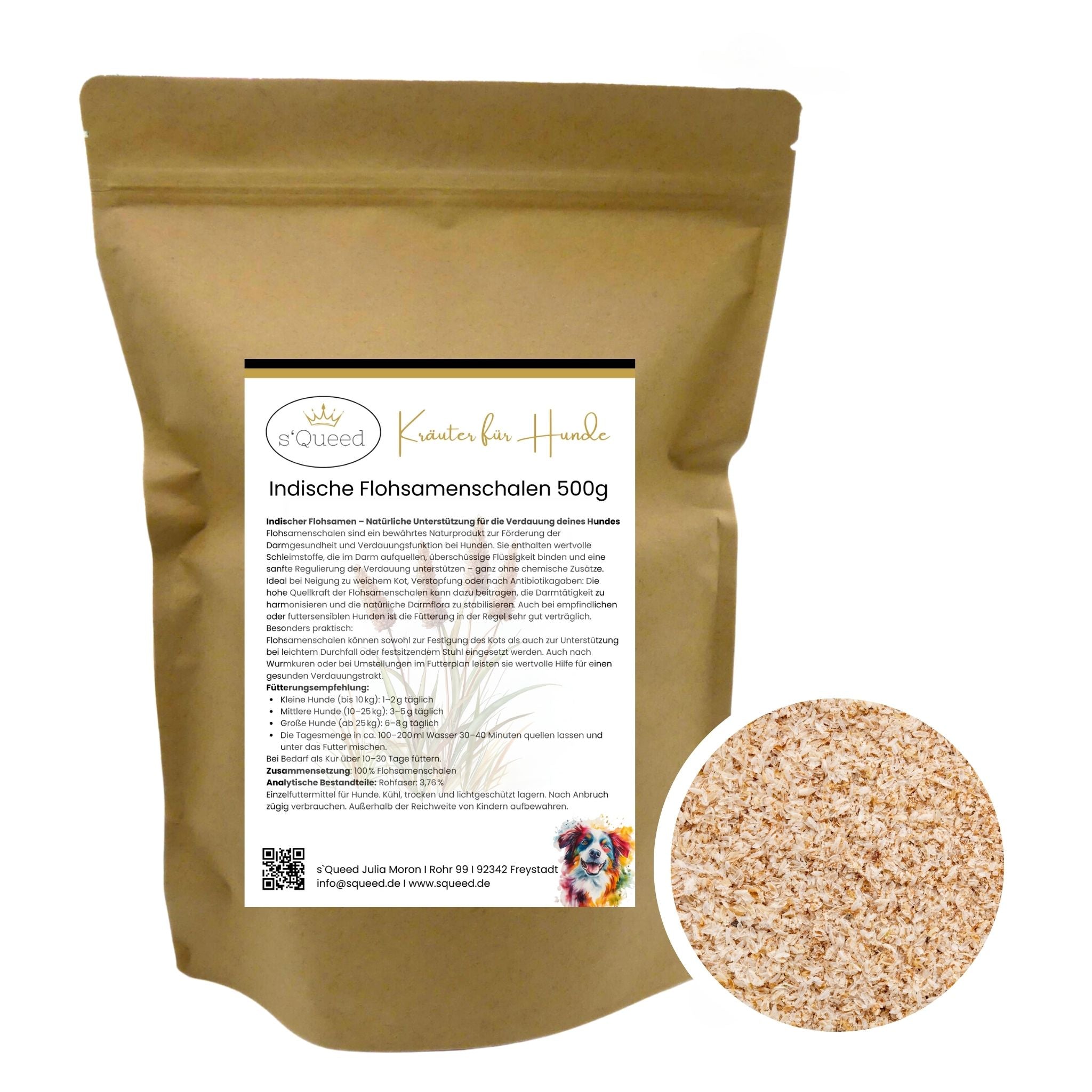Flohsamenschalen Hund 500g - TierVita