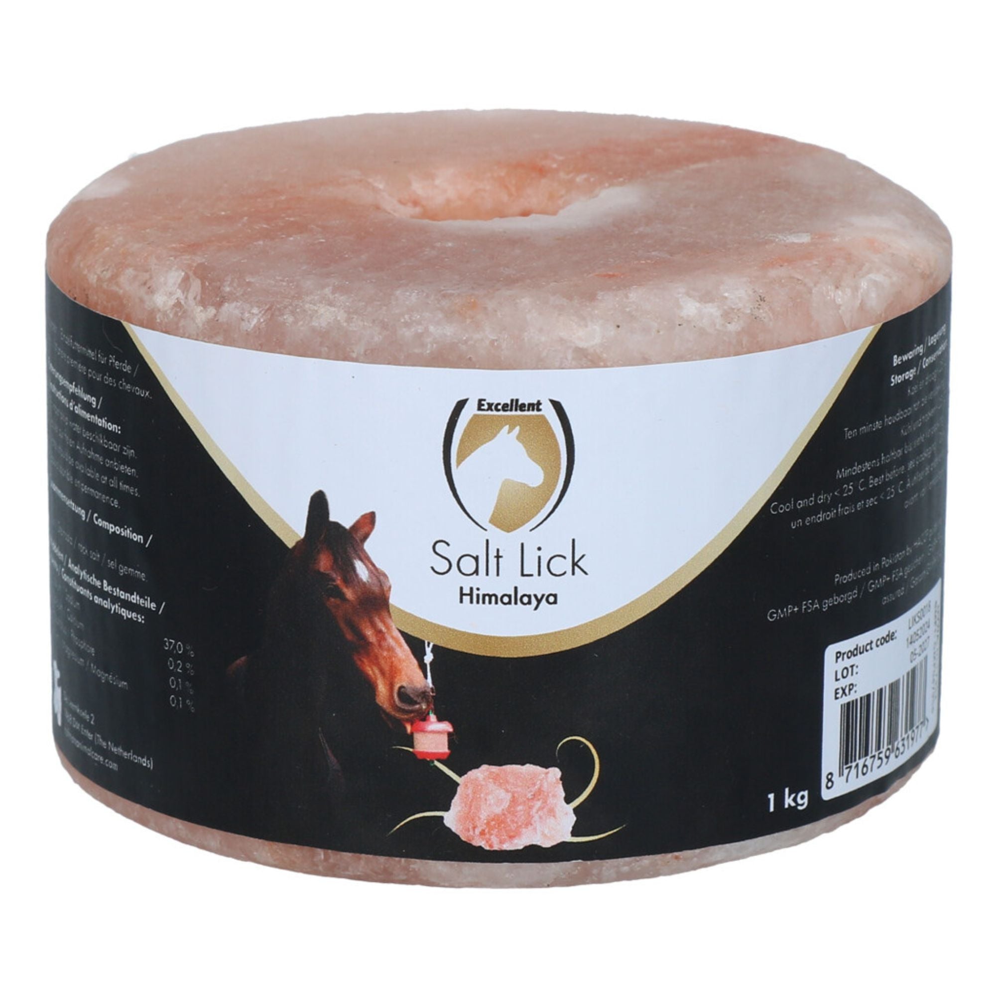 Himalaya-Leckstein Set: Halterung aus Birkenholz und 2 Himalaya Salzlecksteinen - TierVita