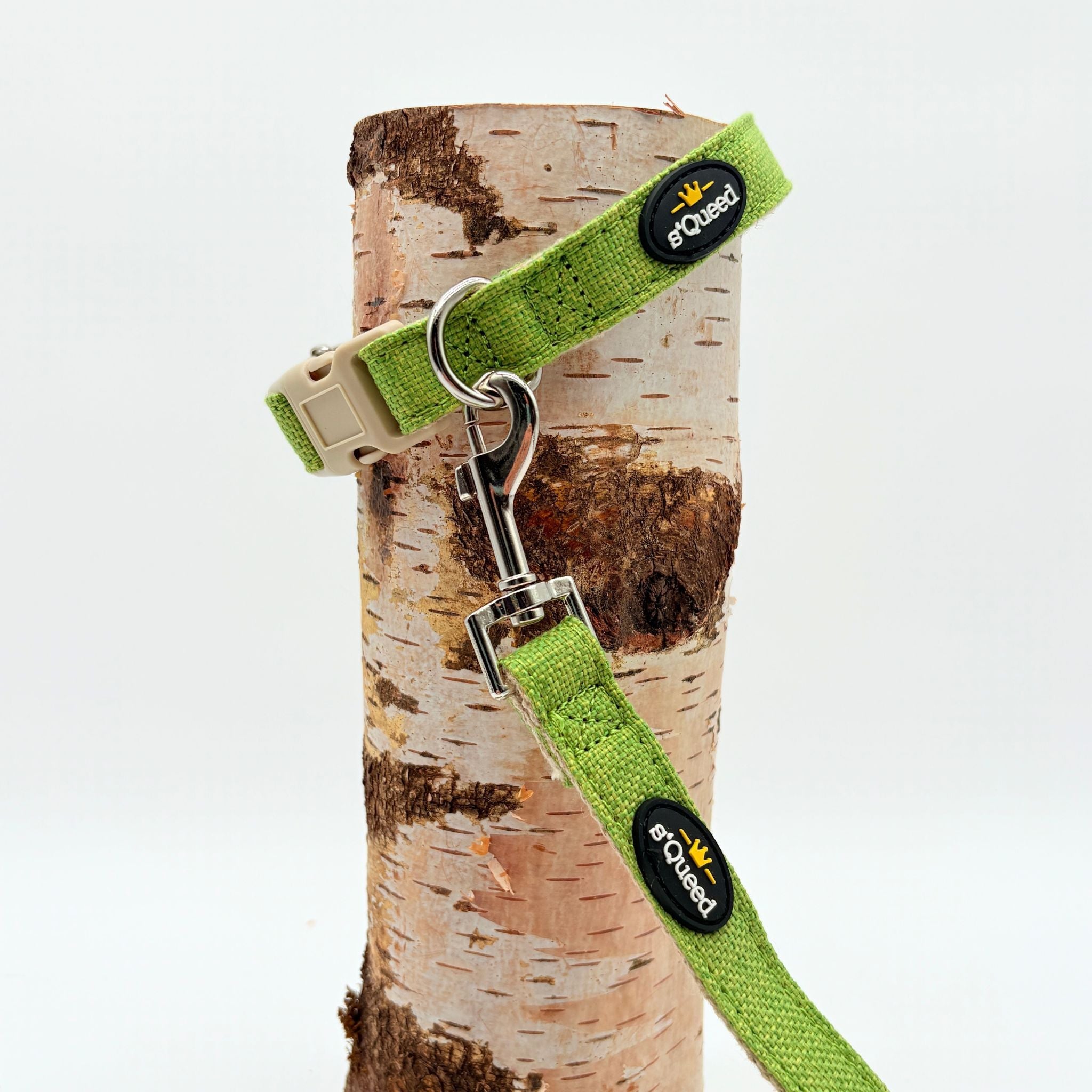 Hundehalsband-Set "Hempy" - Halsband + Leine + gravierte Hundemarke - TierVita