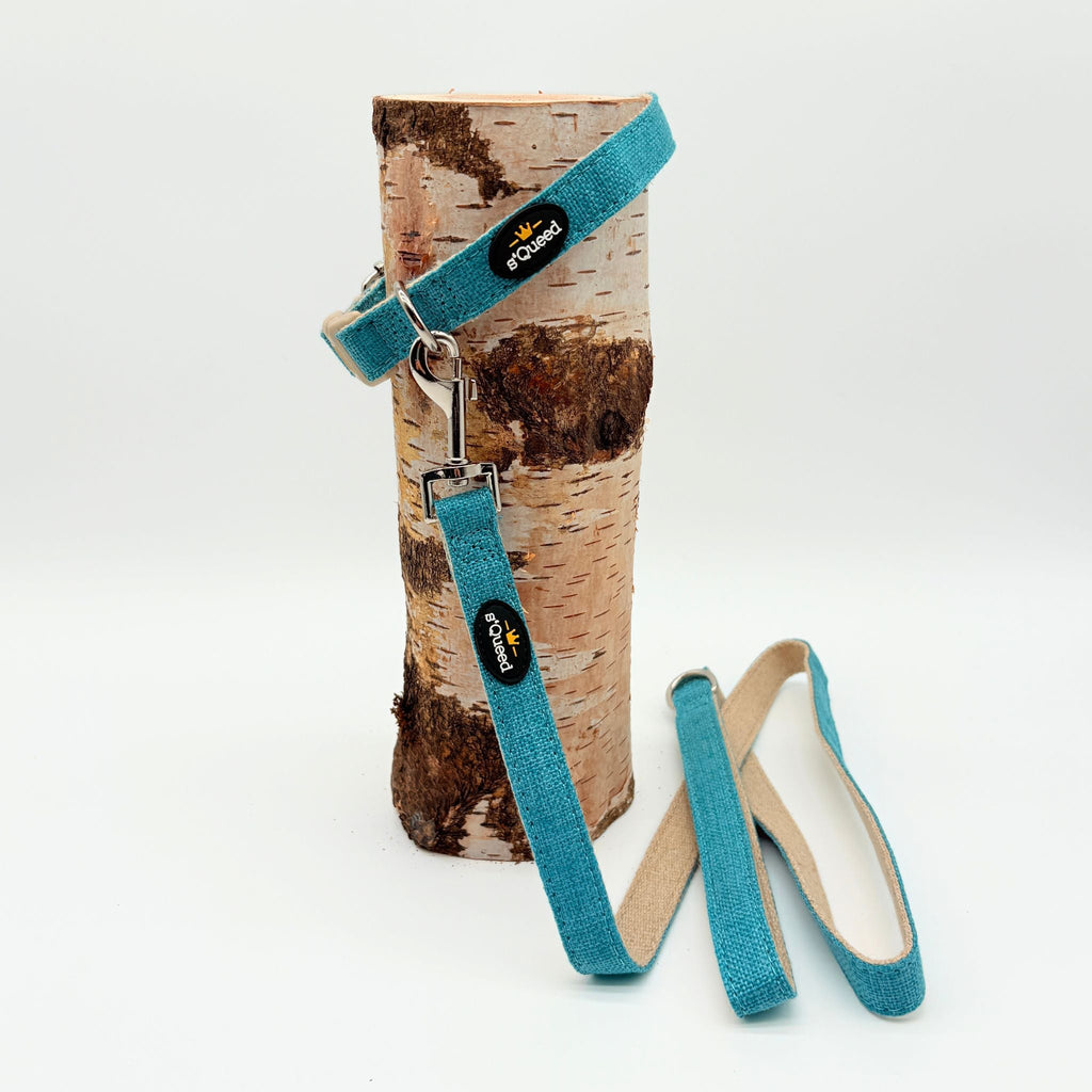 Hundehalsband-Set "Hempy" - Halsband + Leine + gravierte Hundemarke - TierVita