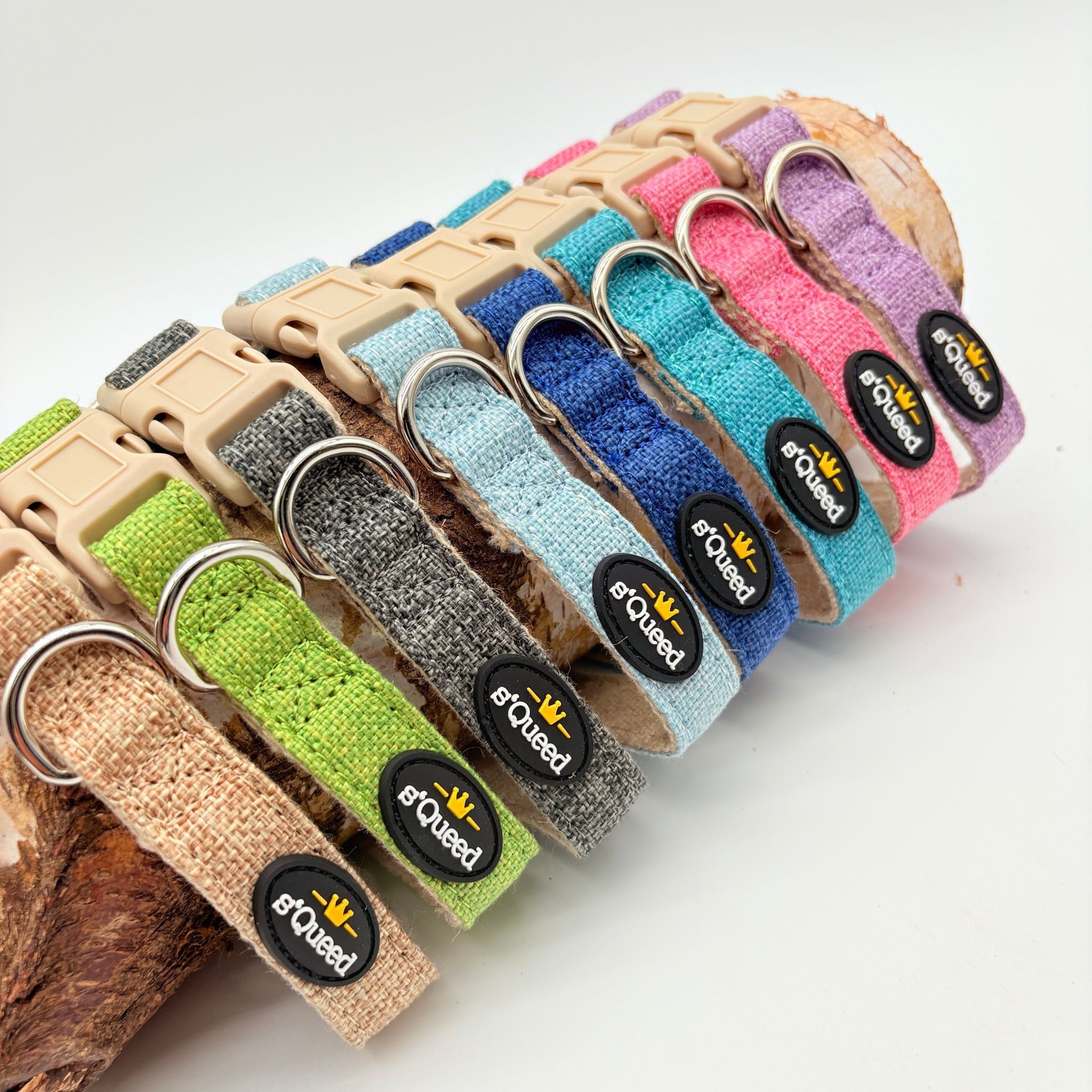 Hundehalsband-Set "Hempy" - Halsband + Leine + gravierte Hundemarke - TierVita