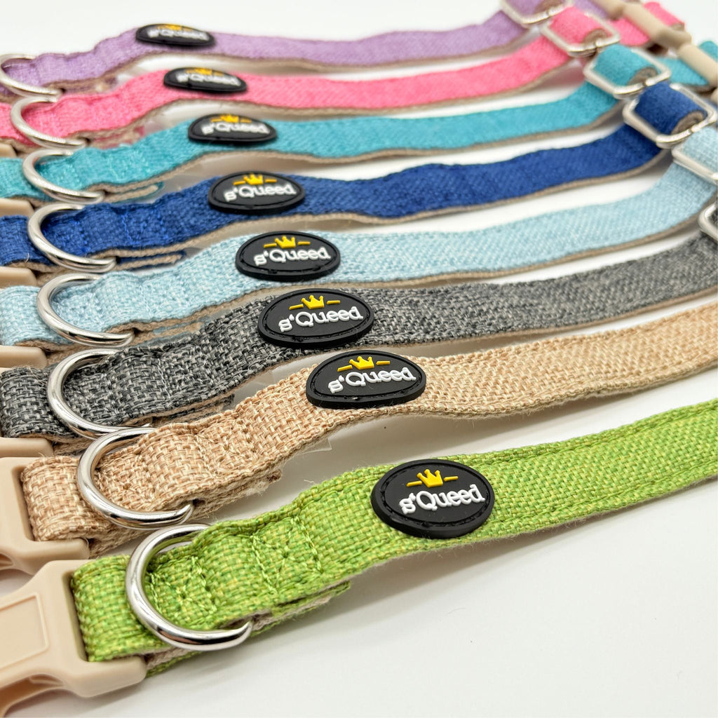 Hundehalsband-Set "Hempy" - Halsband + Leine + gravierte Hundemarke - TierVita