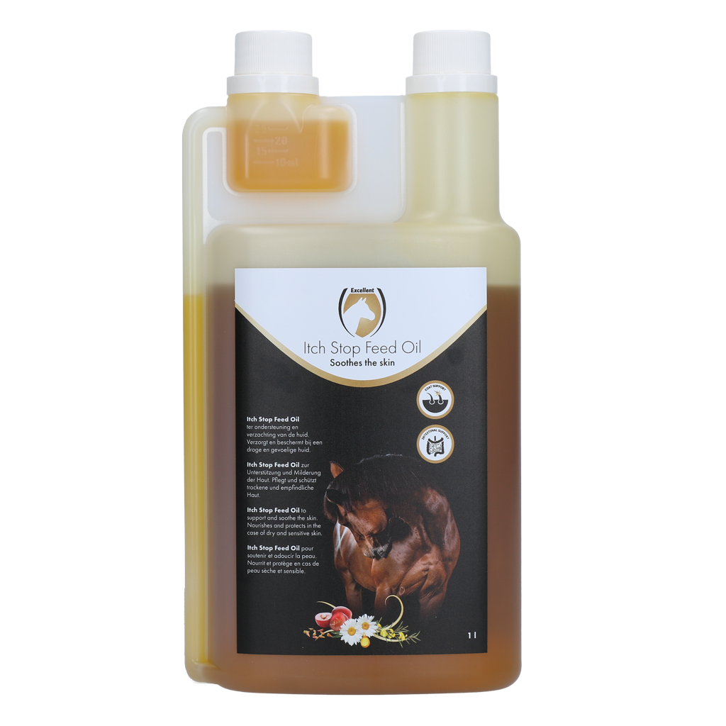 Excellent Horse Itch Stop Feed Oil – Hautpflegeöl für Pferde von innen, 1 l