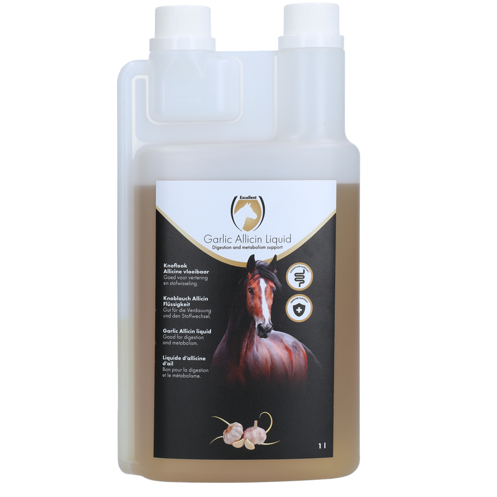 Excellent Horse Knoblauch Allicin Liquid EU – Flüssiger Knoblauch für Pferde, 1 l