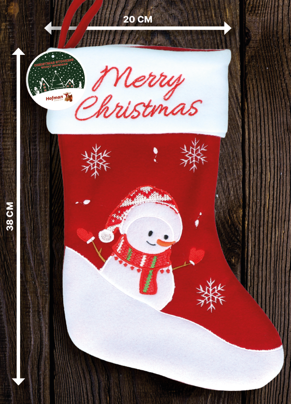 Weihnachtssocken Christmas Stocking Wooly Snowman