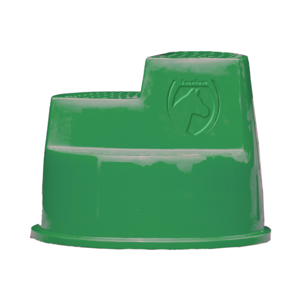 Excellent Horse Aufstiegshilfe 3 Stufen Grün – Stabile Montiertreppe für Pferde & Ponys