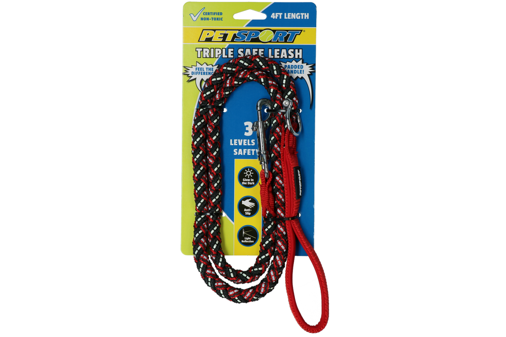 Petsport Triple Safe Leash Rot 1,2 m
