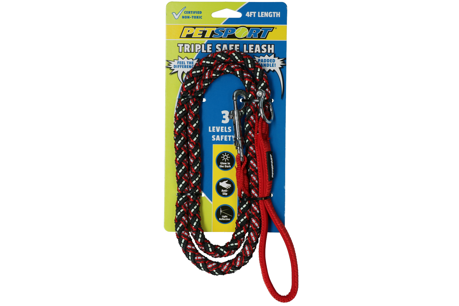 Petsport Triple Safe Leash Rot 1,2 m