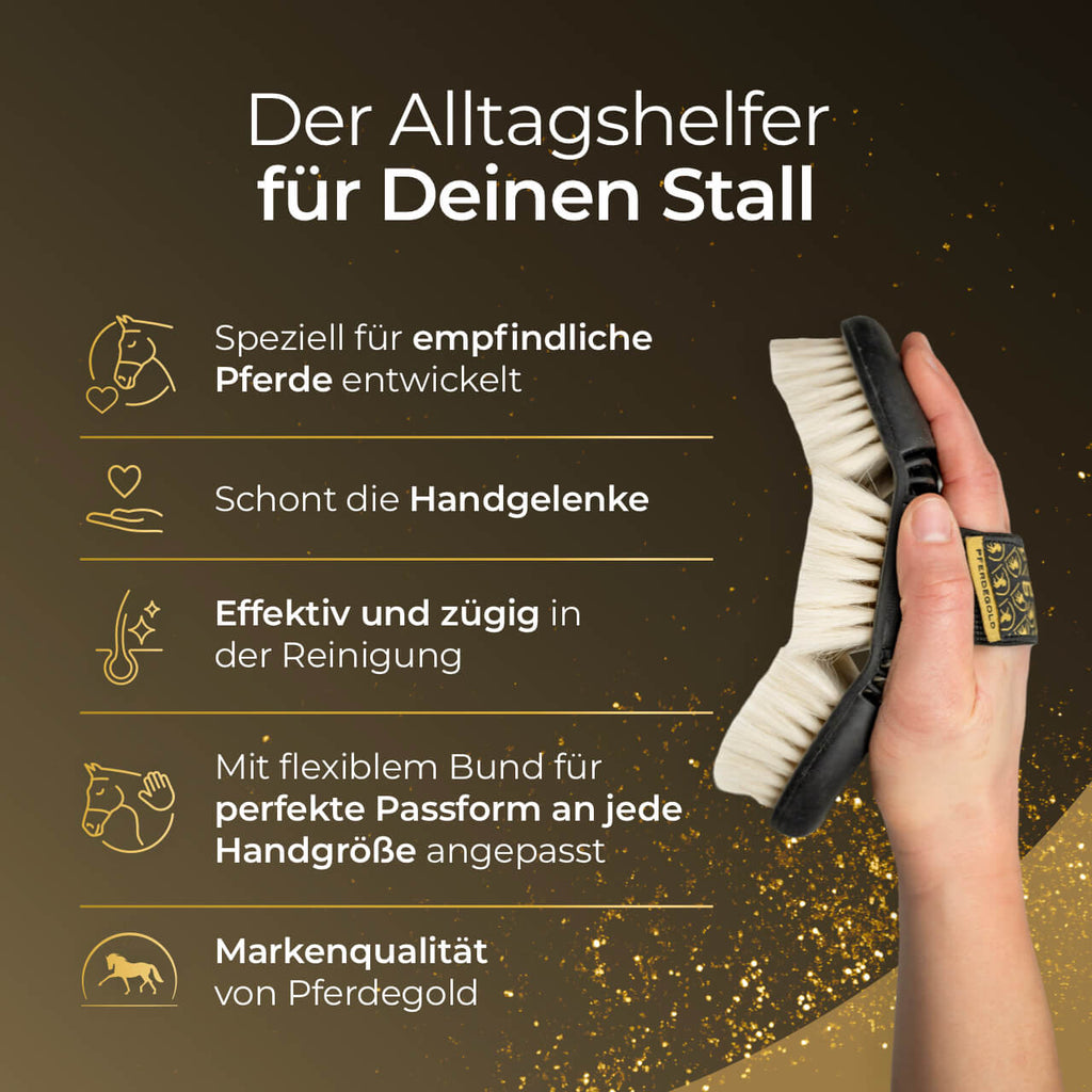 Pferdegold® Glanzbürste – Fellpflegebürste für glänzendes Pferdehaar