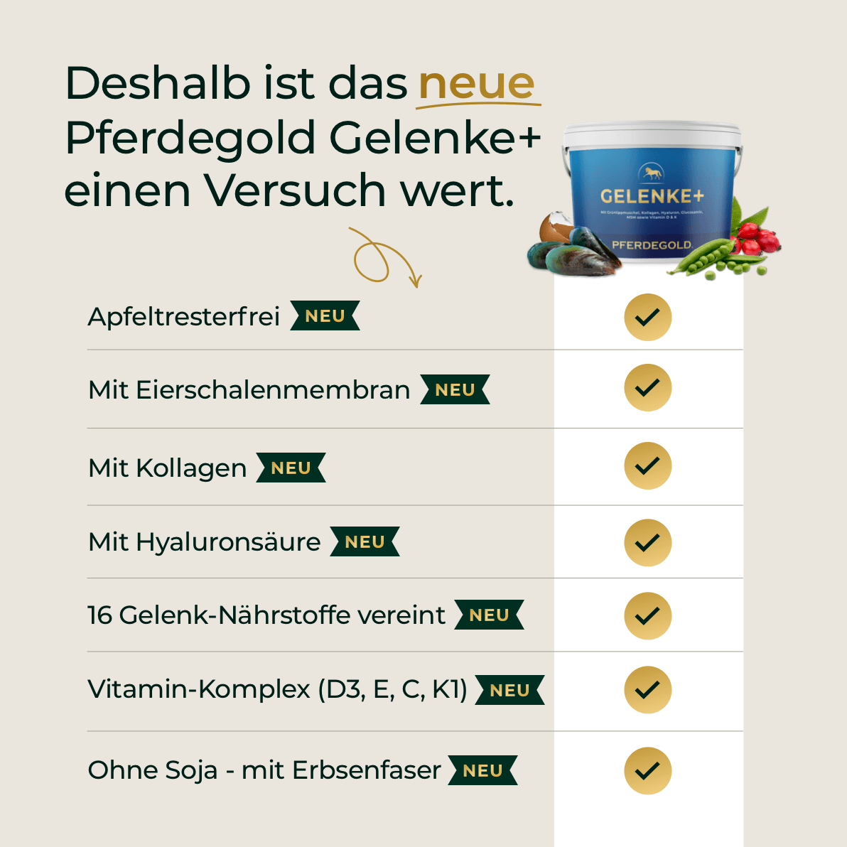 Pferdegold® Gelenke+ 2.0 – Gelenknahrung für Pferde mit Omega 3