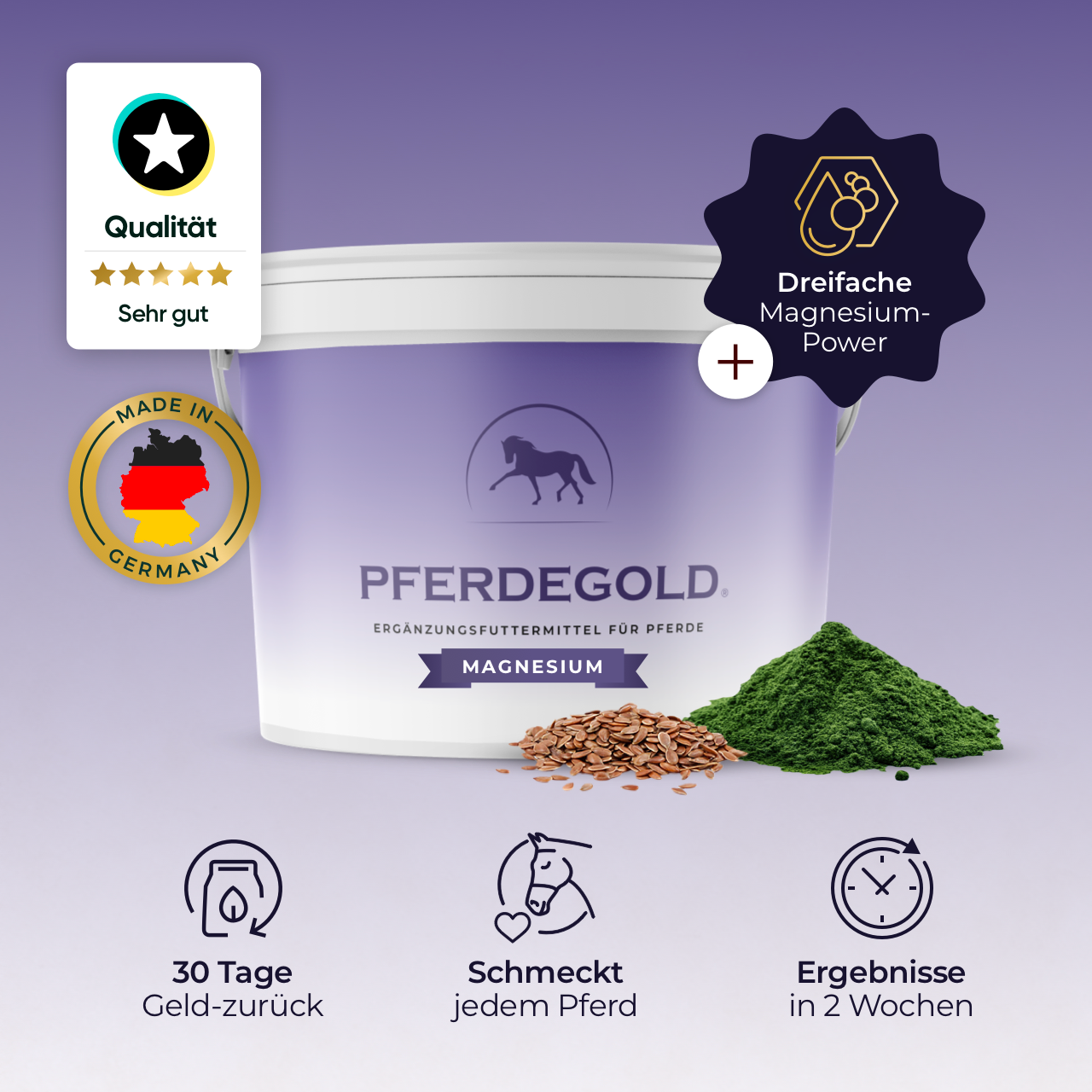 Pferdegold® Magnesium – Dreifach-Magnesium-Formel für Pferde 1,5 kg