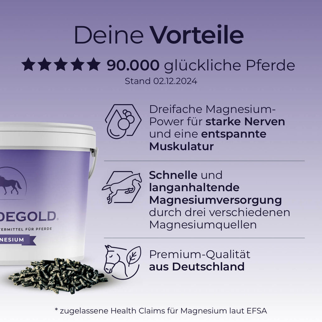 Pferdegold® Magnesium – Dreifach-Magnesium-Formel für Pferde 1,5 kg