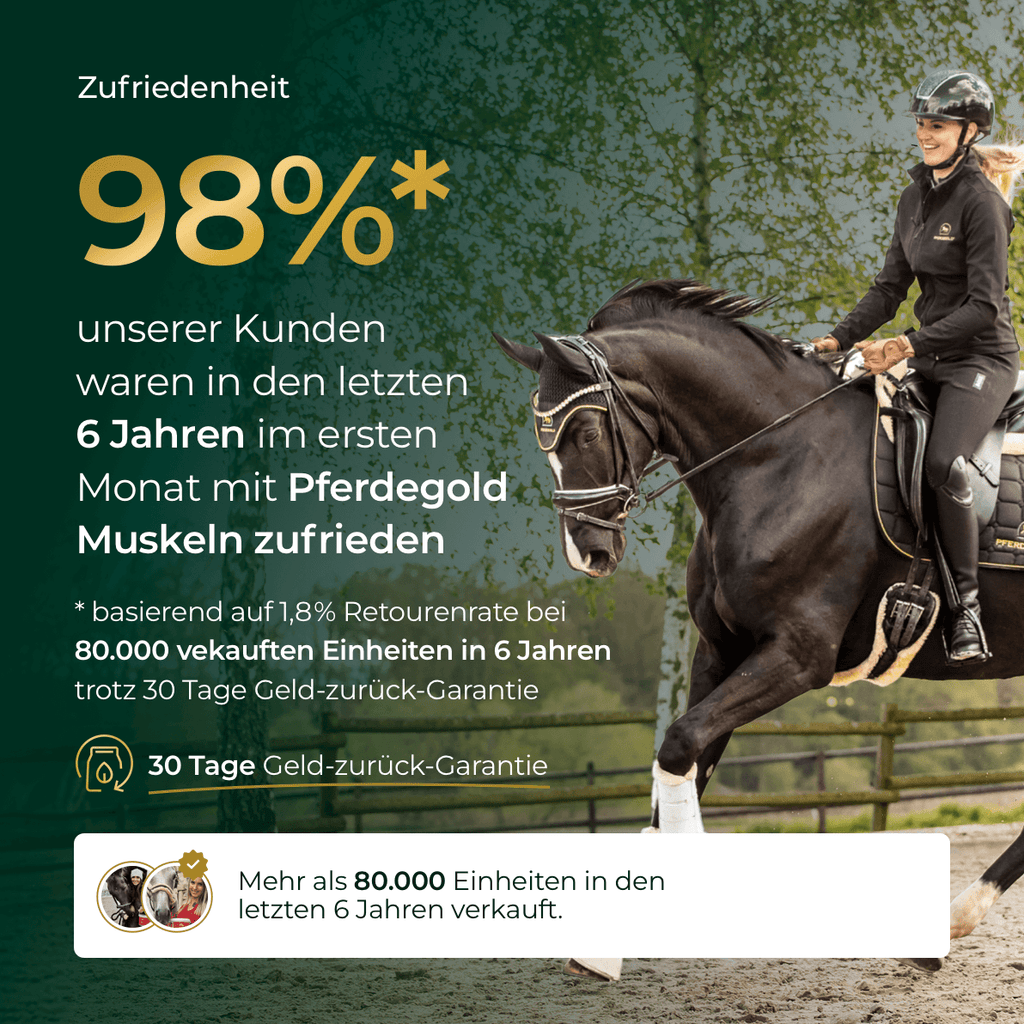 Pferdegold® Muskeln+ 2.0 – Muskelaufbau-Ergänzung für Pferde mit pflanzlichen Proteinen