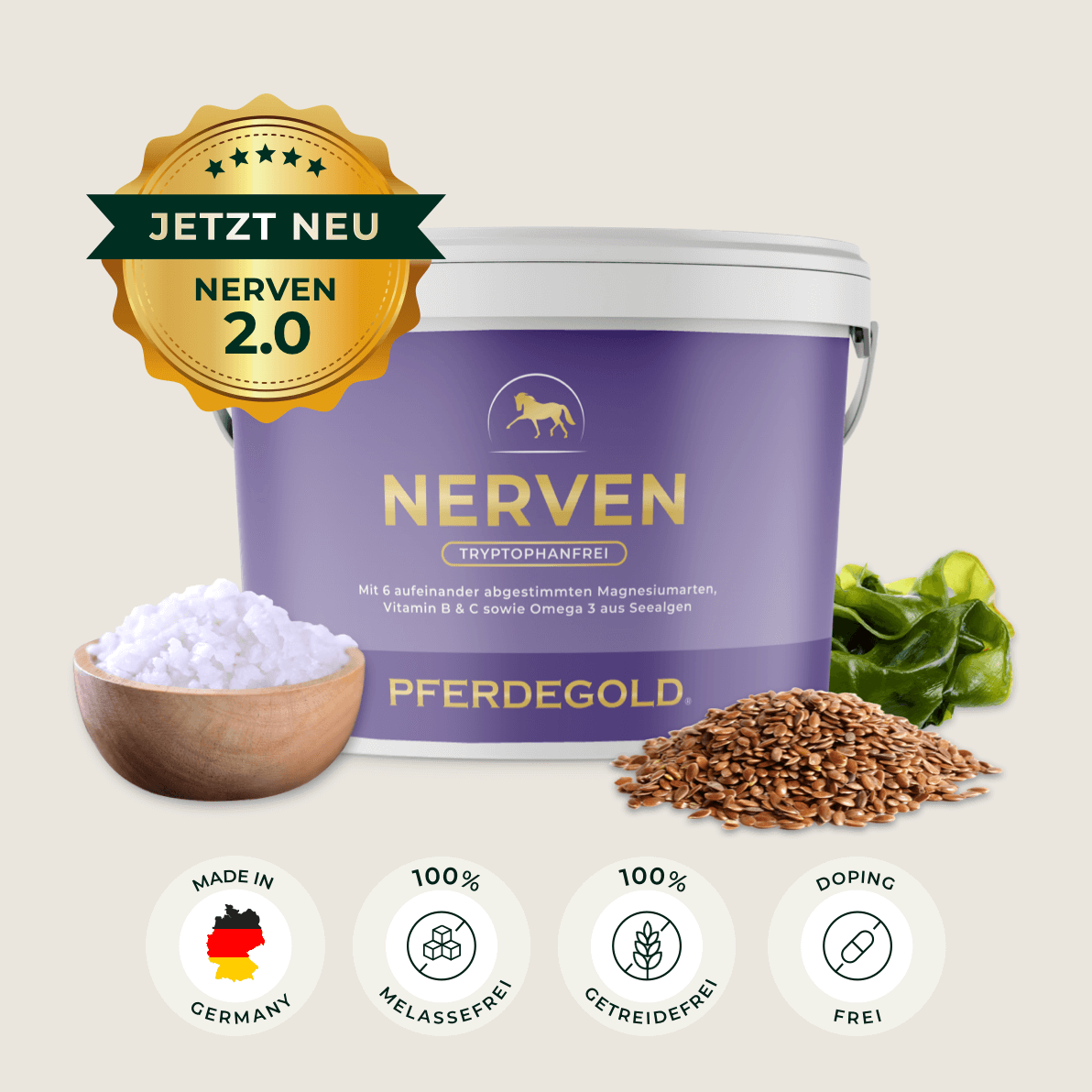 Pferdegold® Nerven 2.0 – Magnesium-Ergänzungsfutter für Pferde