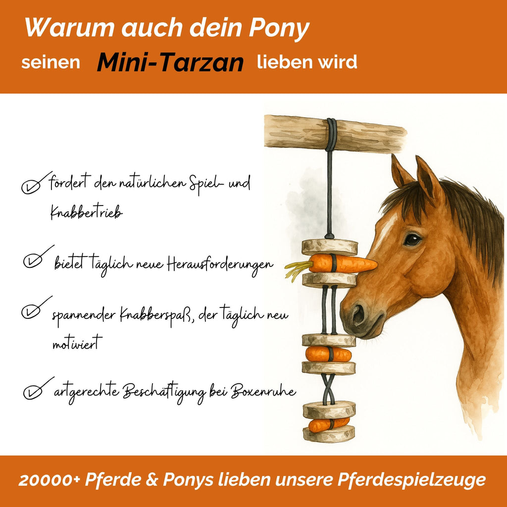 Pferdespielzeug Mini-Tarzan - Spielzeug für Pferde und Ponys gegen Langeweile - Pferdebeschäftigung - TierVita