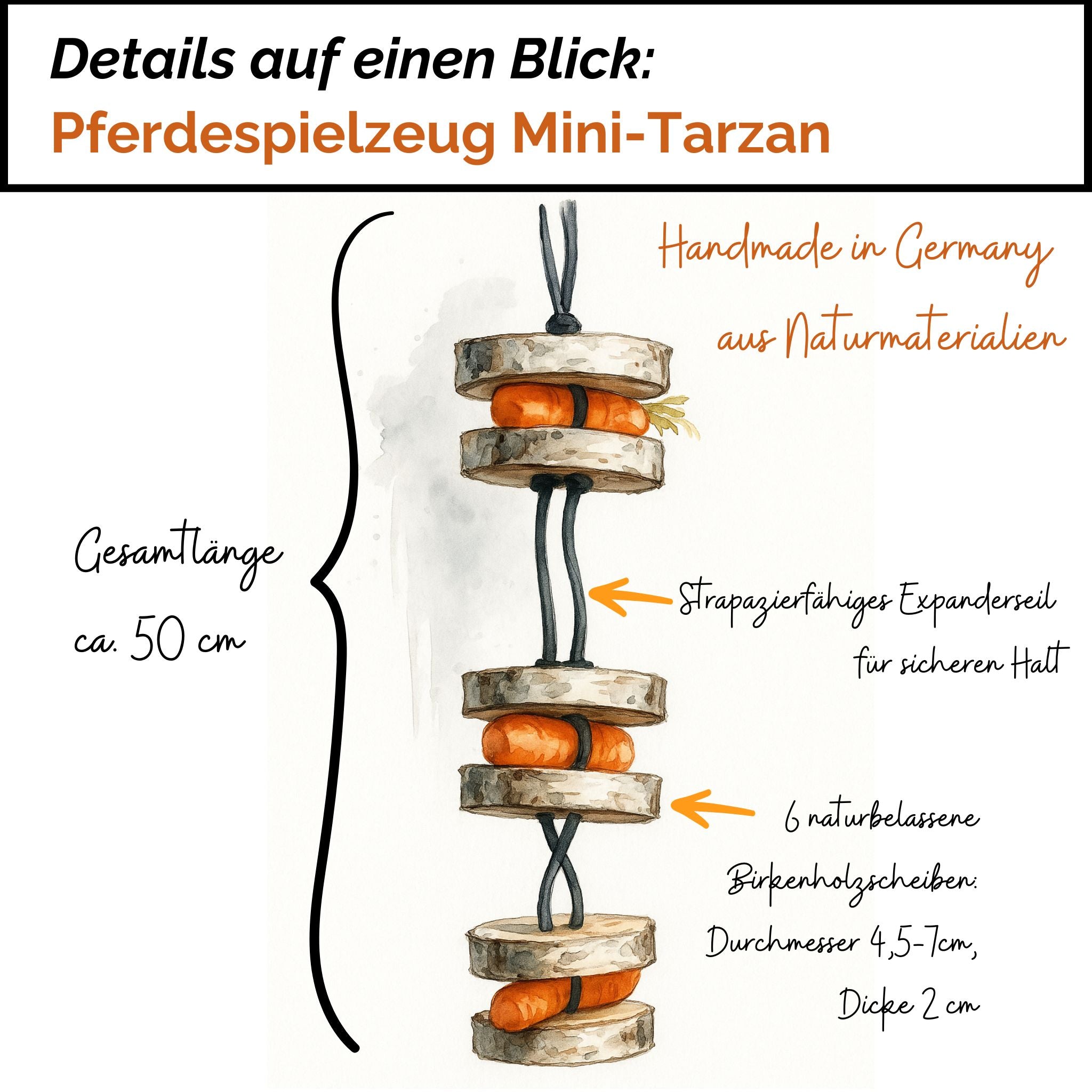 Pferdespielzeug Mini-Tarzan - Spielzeug für Pferde und Ponys gegen Langeweile - Pferdebeschäftigung - TierVita