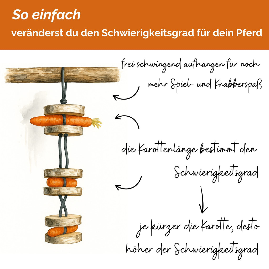 Pferdespielzeug Möhren-Tarzan – Spielzeug für Pferde gegen Langeweile – Pferdebeschäftigung - TierVita