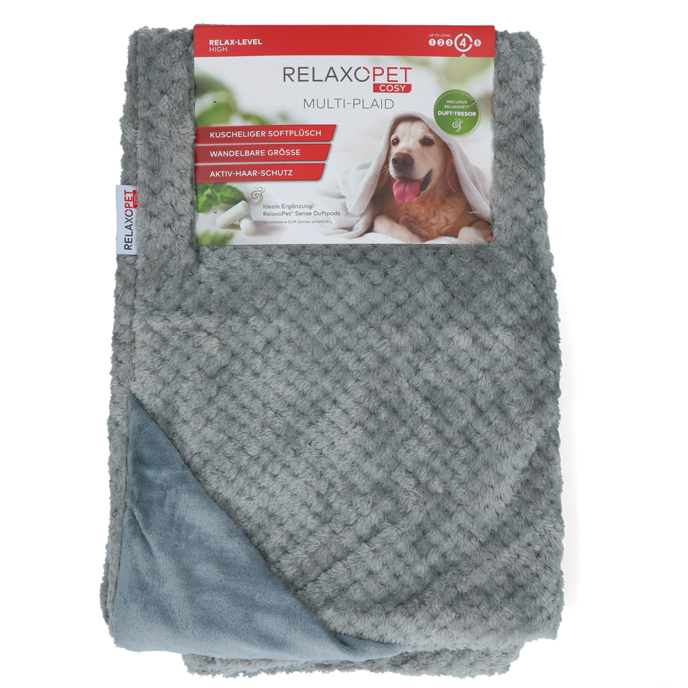 Hundedecke Cosy Multi-Plaid Original Grau – RelaxoPet