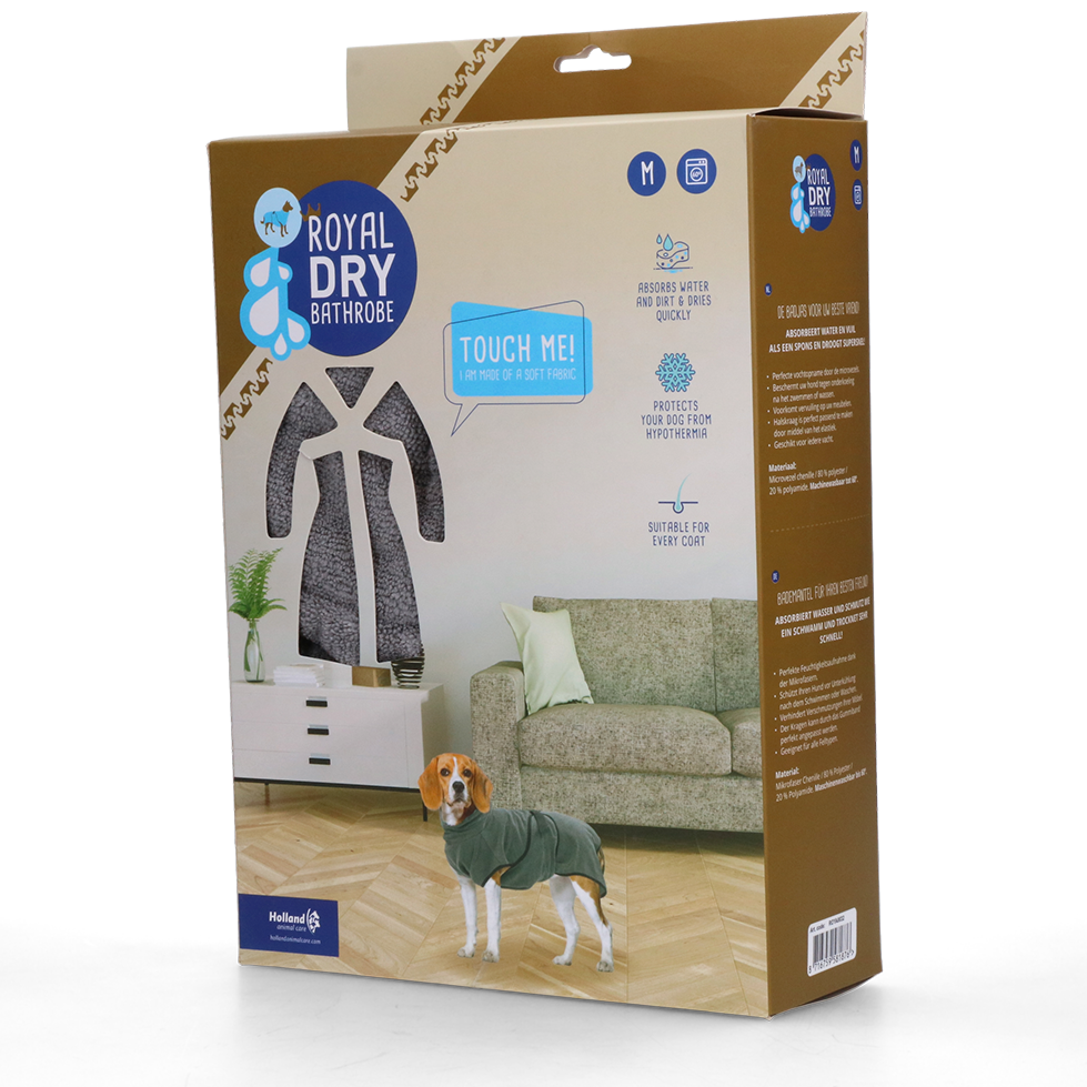 Royal Dry Mikrofaser-Bademantel für Hunde M – Saugfähig & Antibakteriell