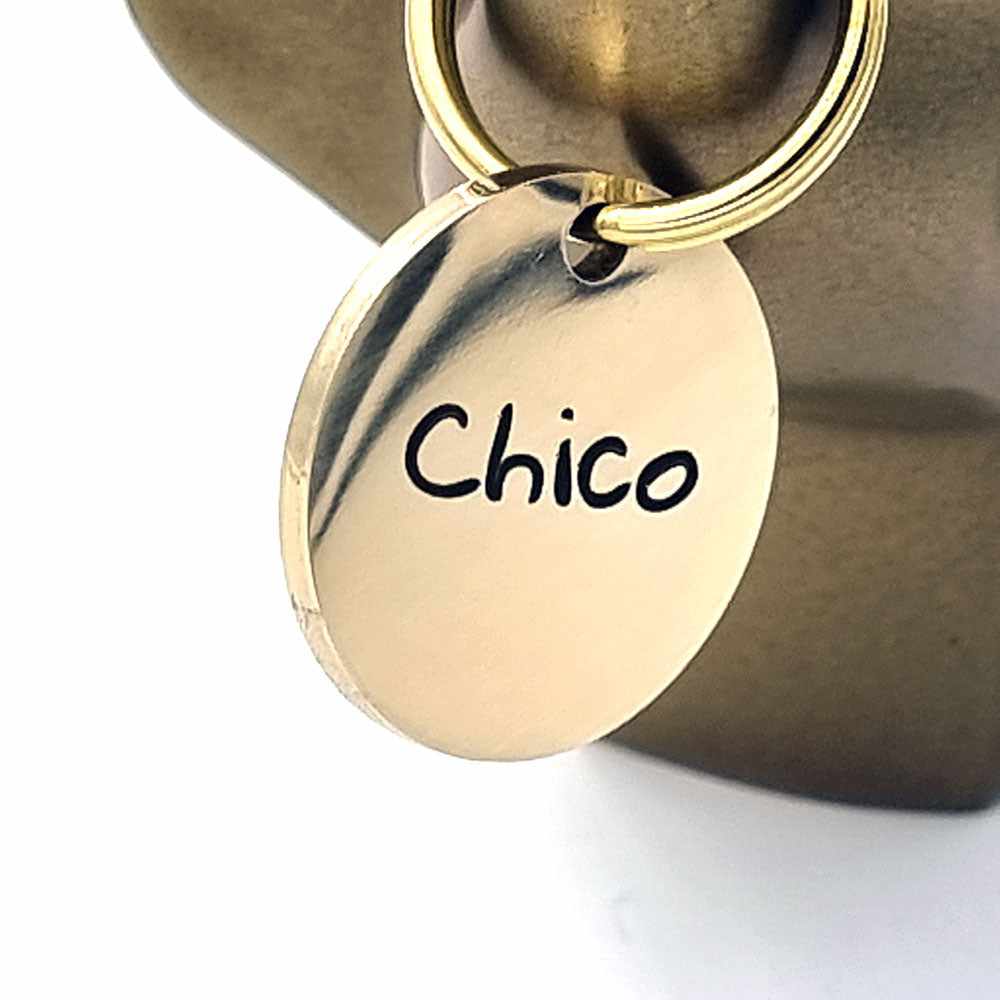 Hundemarke mit Gravur, Name und Telefon personalisiert, rund, 25mm oder 30mm in verschiedenen Farben