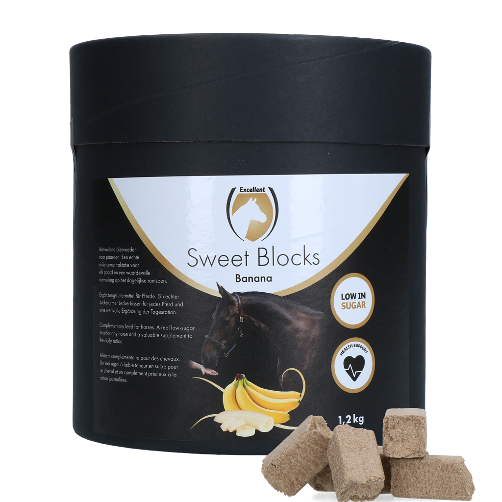 Excellent Horse Sweet Blocks Banane – Pferde-Leckerlis in Pelletform 1,2 kg