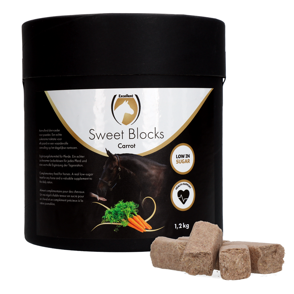 Excellent Horse Sweet Blocks Karotte – Pferde-Leckerlis in Pelletform 1,2 kg